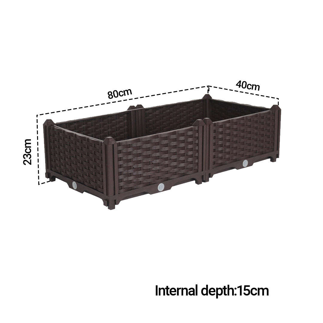 SOGA 80cm Raised Planter Box Vegetable Herb Flower Outdoor Plastic Plants Garden Bed • LUZ-PlantBox2A