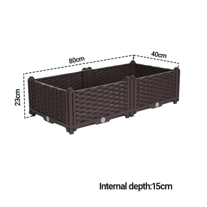 SOGA 80cm Raised Planter Box Vegetable Herb Flower Outdoor Plastic Plants Garden Bed • LUZ-PlantBox2A