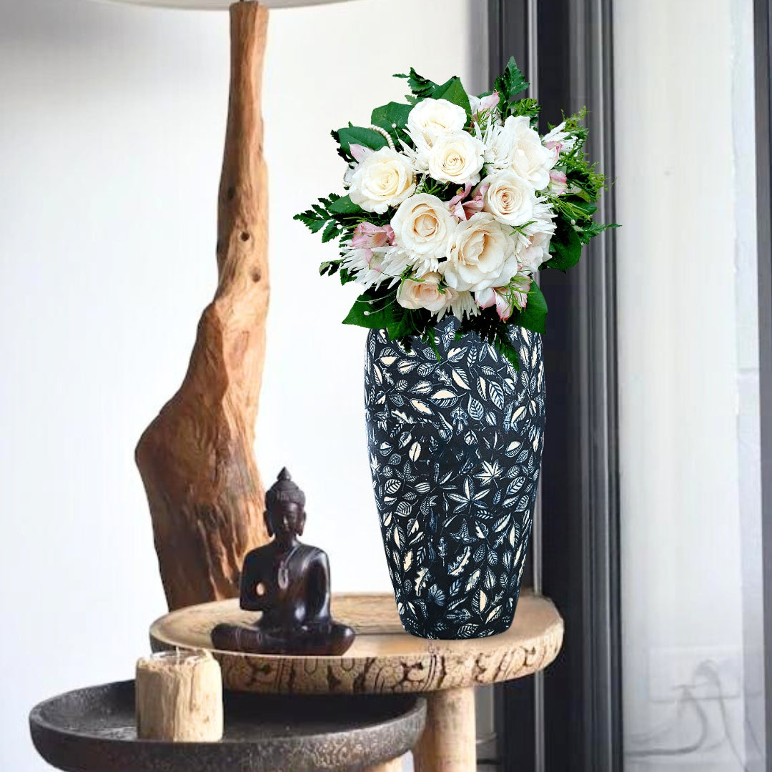 SOGA 35x17cm Blue Large Ceramic Flower Vase Elegant Living Room Home Decor • LUZ-Vase803