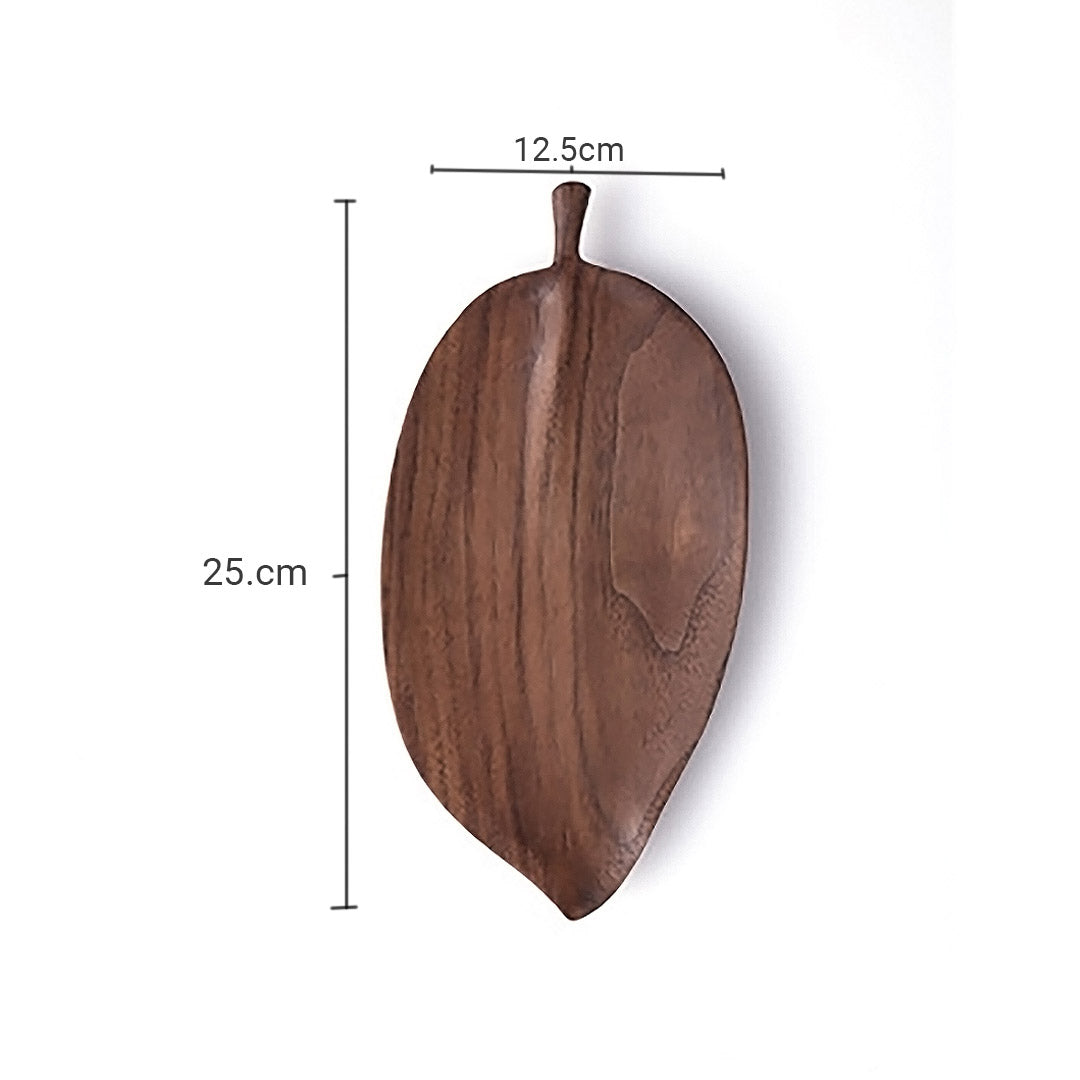 SOGA Set of 2 Walnut Leaf Shape Wooden Tray Food Charcuterie Serving Board Paddle Centerpiece Home Decor • LUZ-WodC212