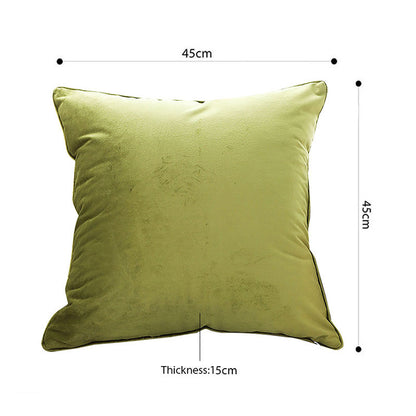SOGA 2X 45cm Subtle Fluorescent Green Foliage Velvet Square Throw Pillow • LUZ-FrenchCushion257X2