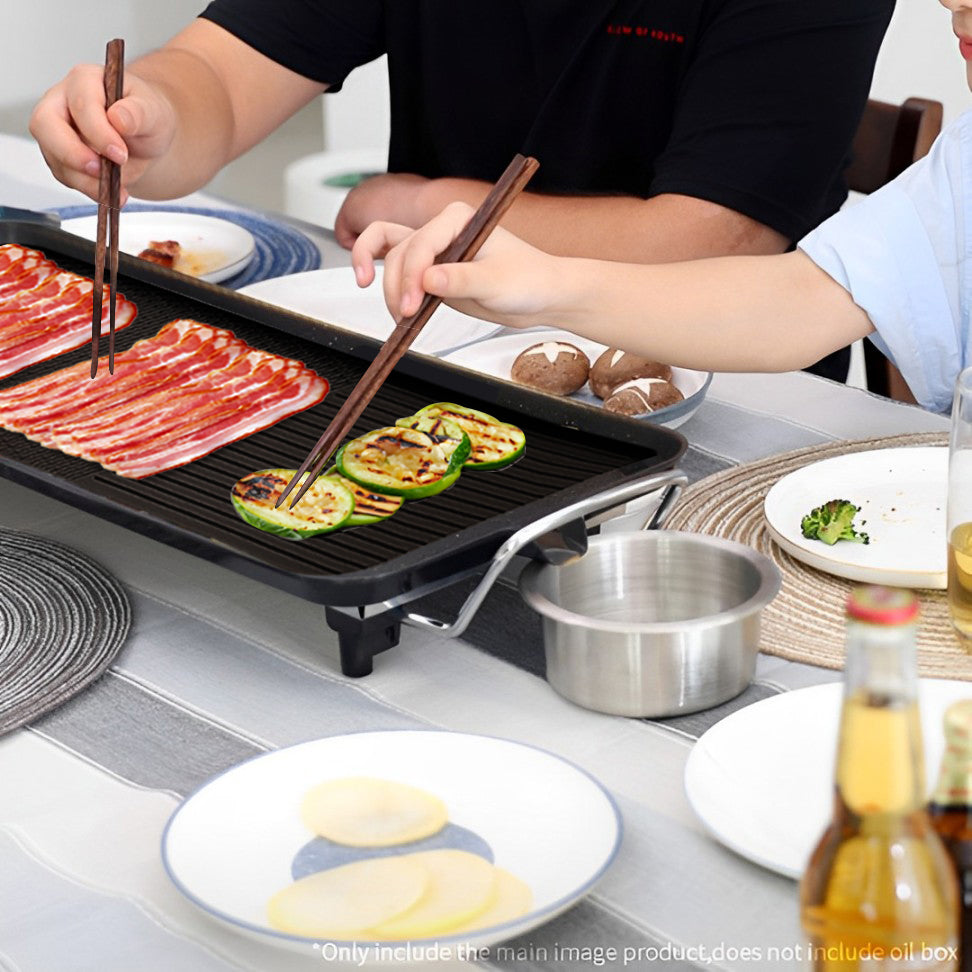 SOGA 2X 48cm Electric BBQ Grill Teppanyaki Tough Non-Stick Surface Hot Plate Kitchen 3-5 Person • LUZ-KoreanBBQPlate48CMX2