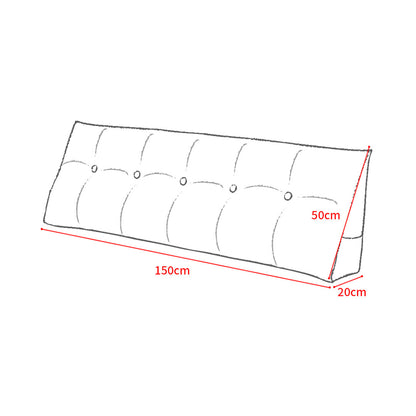 SOGA 2X 150cm Pink Triangular Wedge Bed Pillow Headboard Backrest Bedside Tatami Cushion Home Decor • LUZ-PillowFab150RedX2