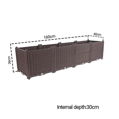 SOGA 2X 160cm Raised Planter Box Vegetable Herb Flower Outdoor Plastic Plants Garden Bed Deepen • LUZ-PlantBox4BX2