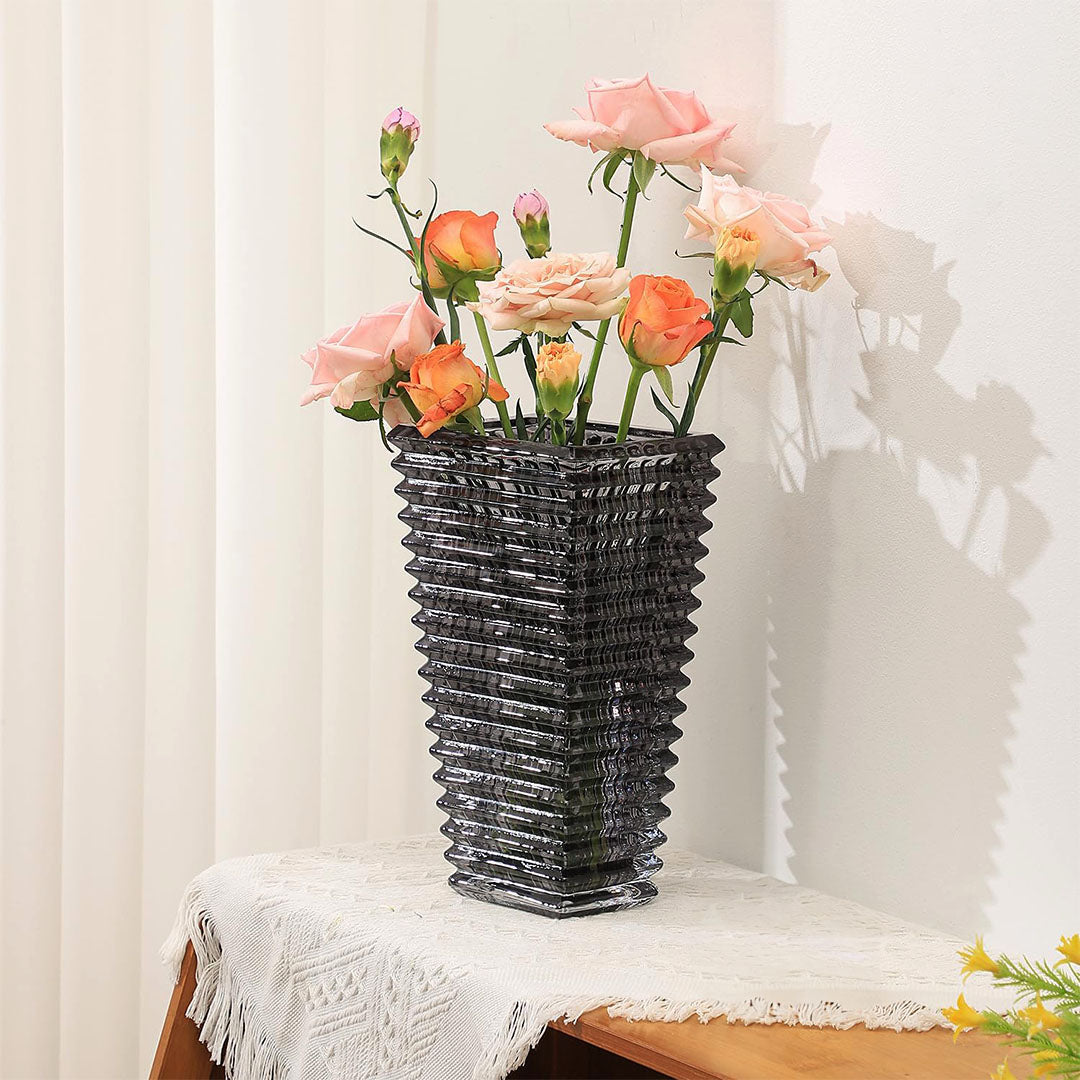 SOGA 22cm Modern Gray Ceramic Glass Vase Home Decor • LUZ-GVase225Grey