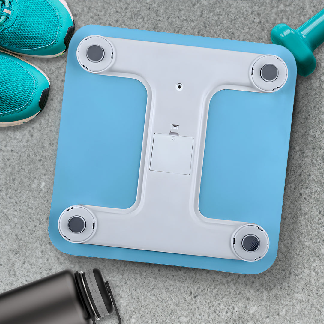 SOGA 2X 180kg Digital Fitness Weight Bathroom Gym Body Glass LCD Electronic Scales Blue • LUZ-BodyWeightScaleBlueX2