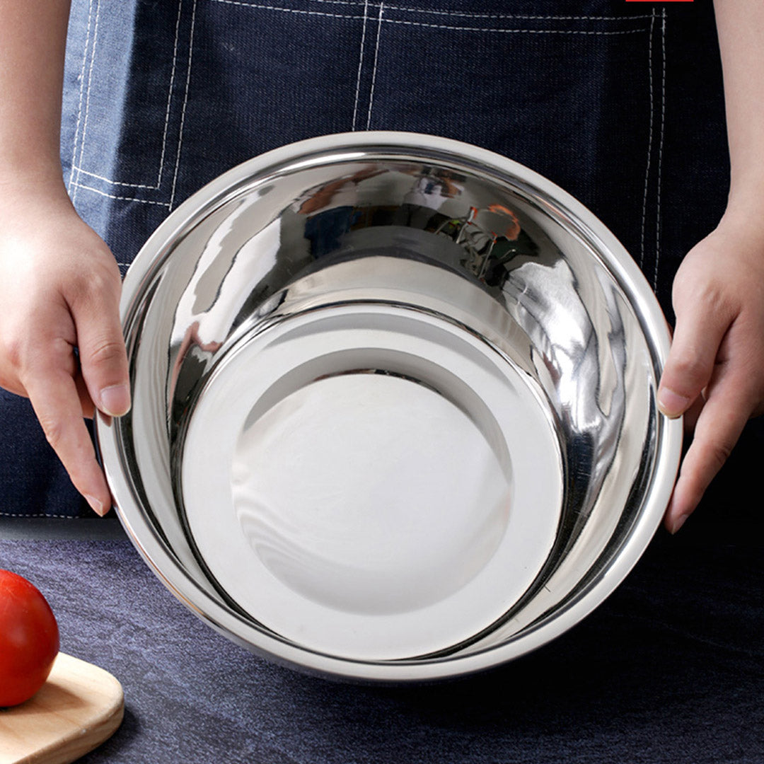 SOGA 2X 5Pcs Deepen Polished Stainless Steel Stackable Baking Washing Mixing Bowls Set Food Storage Basin • LUZ-Bowl887X2