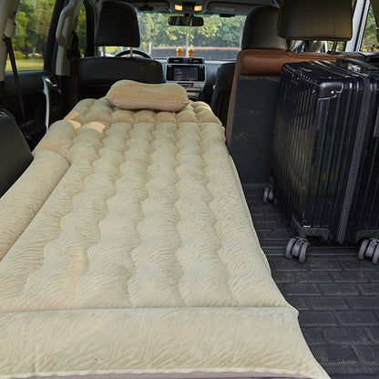 SOGA Beige Inflatable Car Boot Mattress Portable Camping Air Bed Travel Sleeping Essentials • LUZ-CarMat015