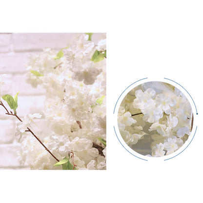 SOGA 10X Artificial Silk Flower Fake Cherry Blossom Bouquet Table Decor White • LUZ-AFlowerCherry10White