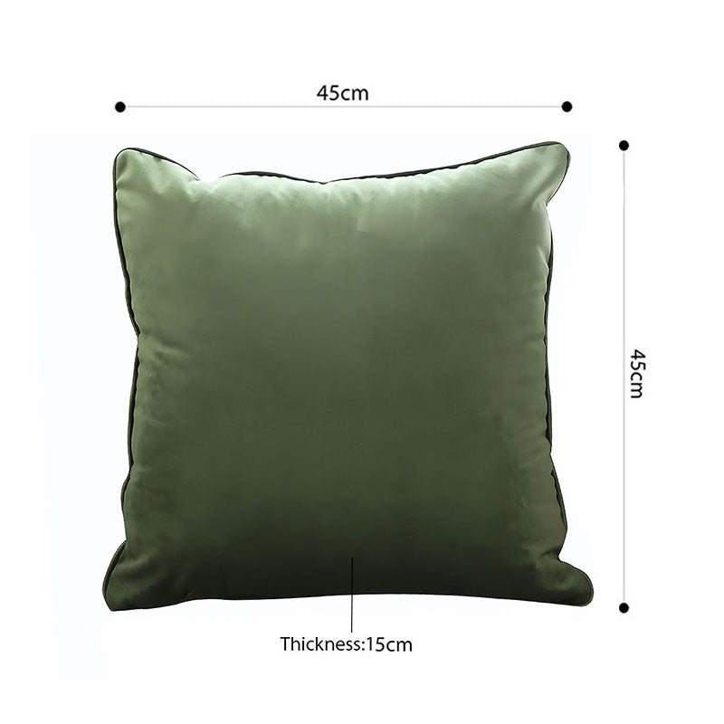 SOGA 2X 45cm Subtle Army Green Foliage Velvet Square Throw Pillow • LUZ-FrenchCushion258X2
