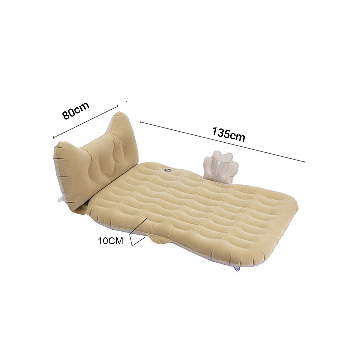 SOGA 2X Beige Honeycomb Inflatable Car Mattress Portable Camping Air Bed Travel Sleeping Kit Essentials • LUZ-CarMat012X2