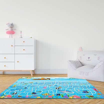 SOGA 120cm Kids Rug Street Map Play Mat, Educational Baby Theme Park Area Rugs • LUZ-KidCarpet604