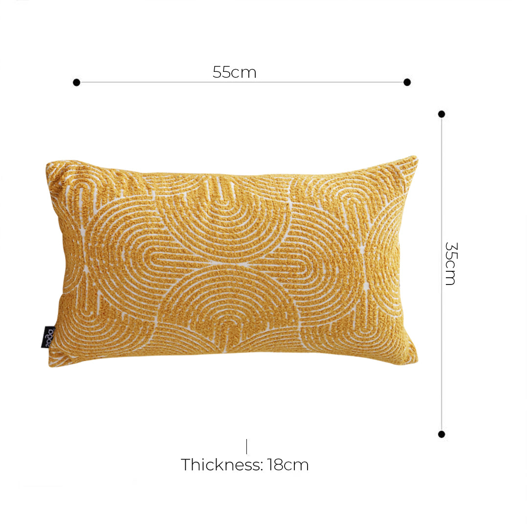 SOGA 35cm Mustard Yellow Throw Pillow Geometric Indoor and Outdoor Corded for Home Decor • LUZ-FrenchCushion322