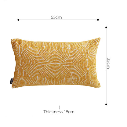SOGA 35cm Mustard Yellow Throw Pillow Geometric Indoor and Outdoor Corded for Home Decor • LUZ-FrenchCushion322