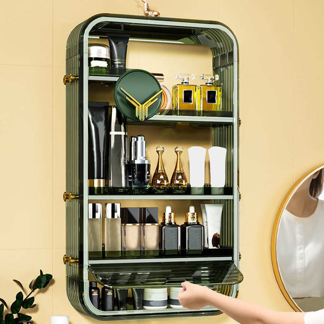 SOGA Green Multi Tier Cosmetic Storage Rack Bathroom Vanity Tray Display Stand Organiser LUZ-BathC130