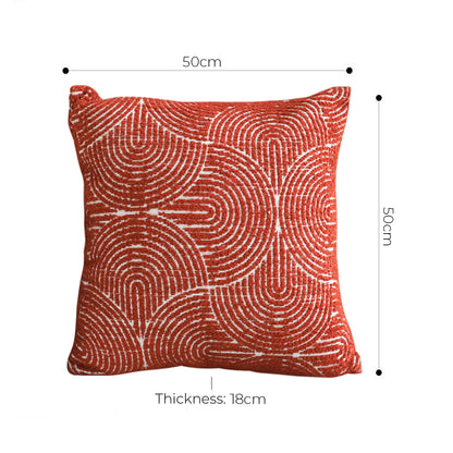 SOGA 50cm Throw Pillow Burgundy Cinnabar Perfect Burnt Indoor and Outdoor Corded for Home Decor • LUZ-FrenchCushion317