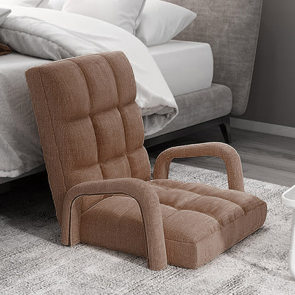 SOGA 4X Foldable Lounge Cushion Adjustable Floor Lazy Recliner Chair with Armrest Coffee • LUZ-LoungeArmCoffeeX4