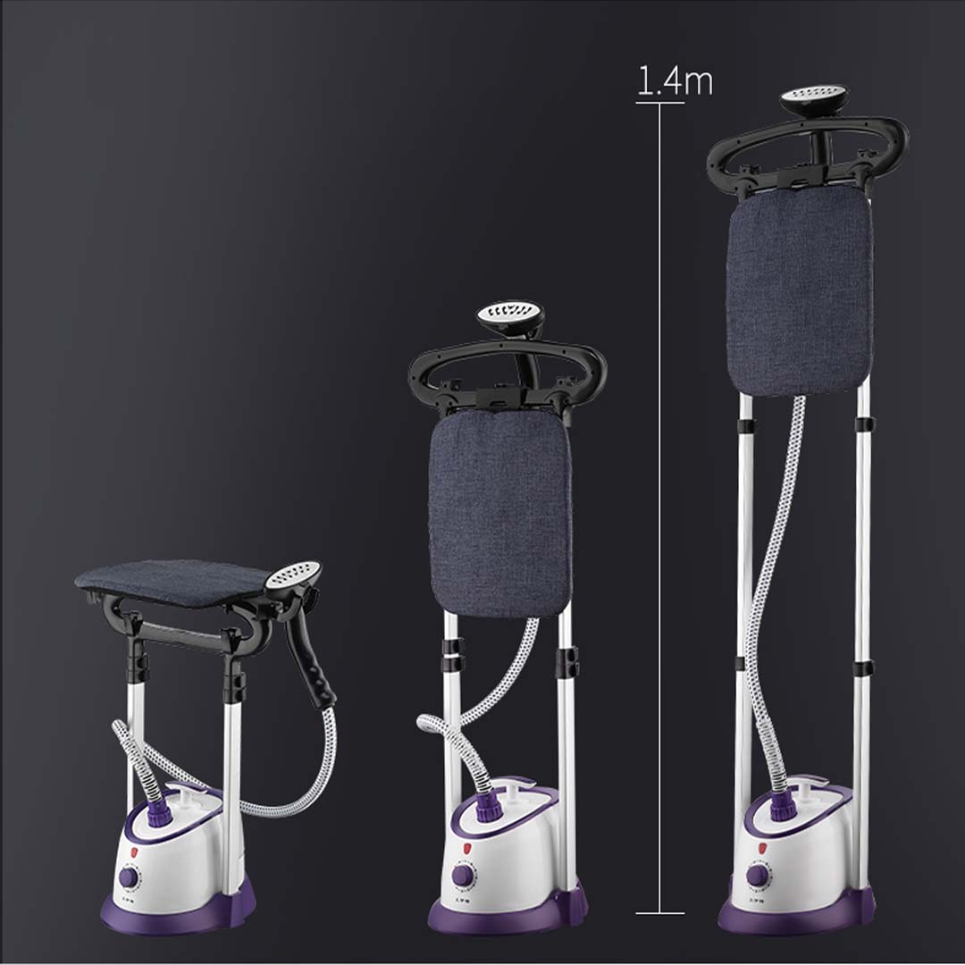 SOGA Garment Steamer Vertical Twin Pole Clothes 1700ml 1800w Professional Steaming Kit Purple • LUZ-GarmentSteamerTwinPolePurple
