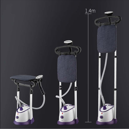 SOGA Garment Steamer Vertical Twin Pole Clothes 1700ml 1800w Professional Steaming Kit Purple • LUZ-GarmentSteamerTwinPolePurple