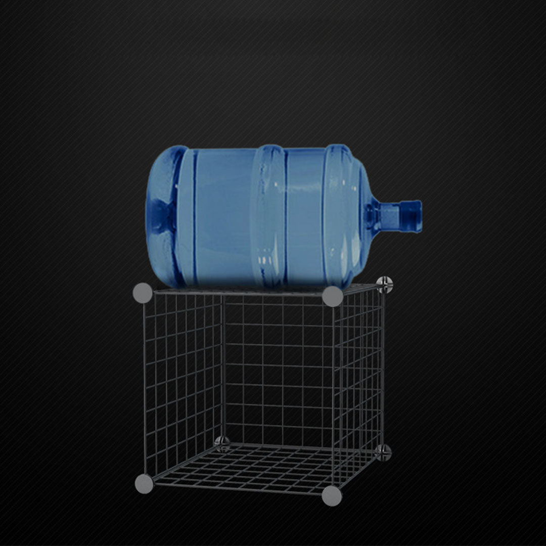 SOGA Black Portable 4 Tier Cube Storage Organiser Foldable DIY Modular Grid Space Saving Shelf • LUZ-NetBox1004