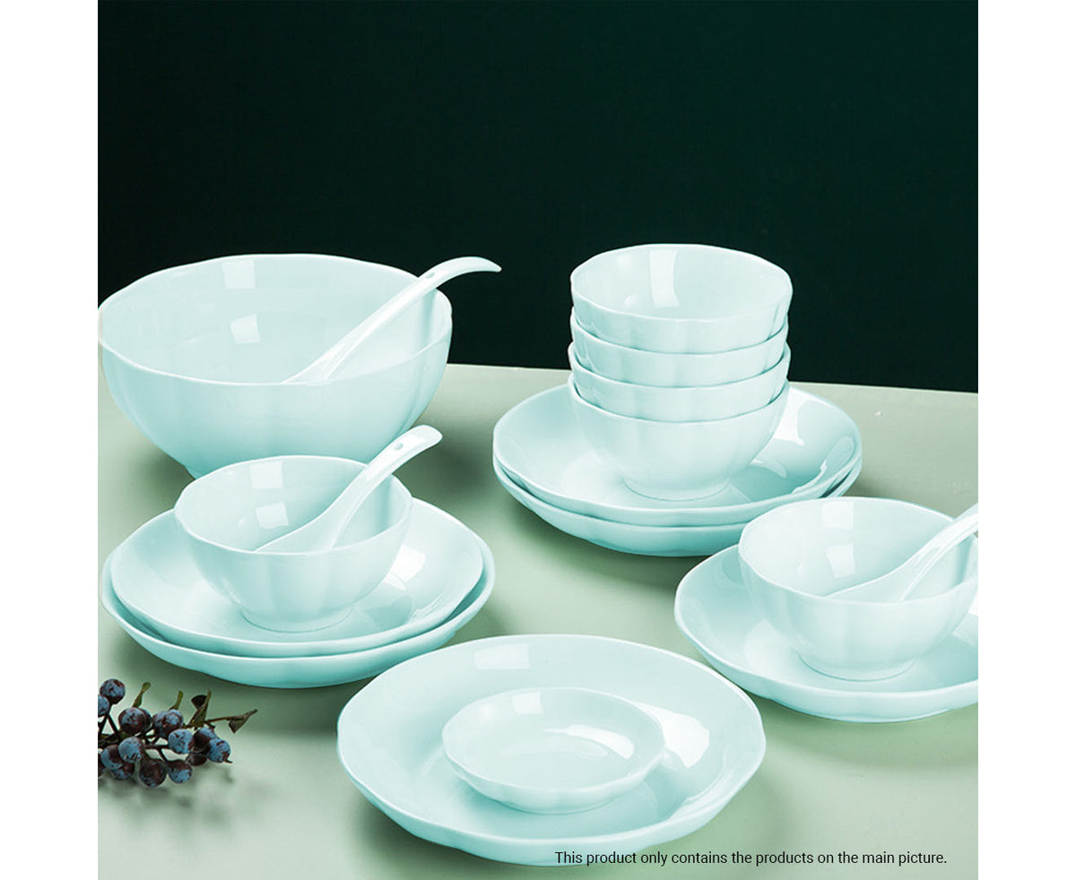 SOGA Light Blue Japanese Style Ceramic Dinnerware Crockery Soup Bowl Plate Server Kitchen Home Decor Set of 10 • LUZ-BowlG438