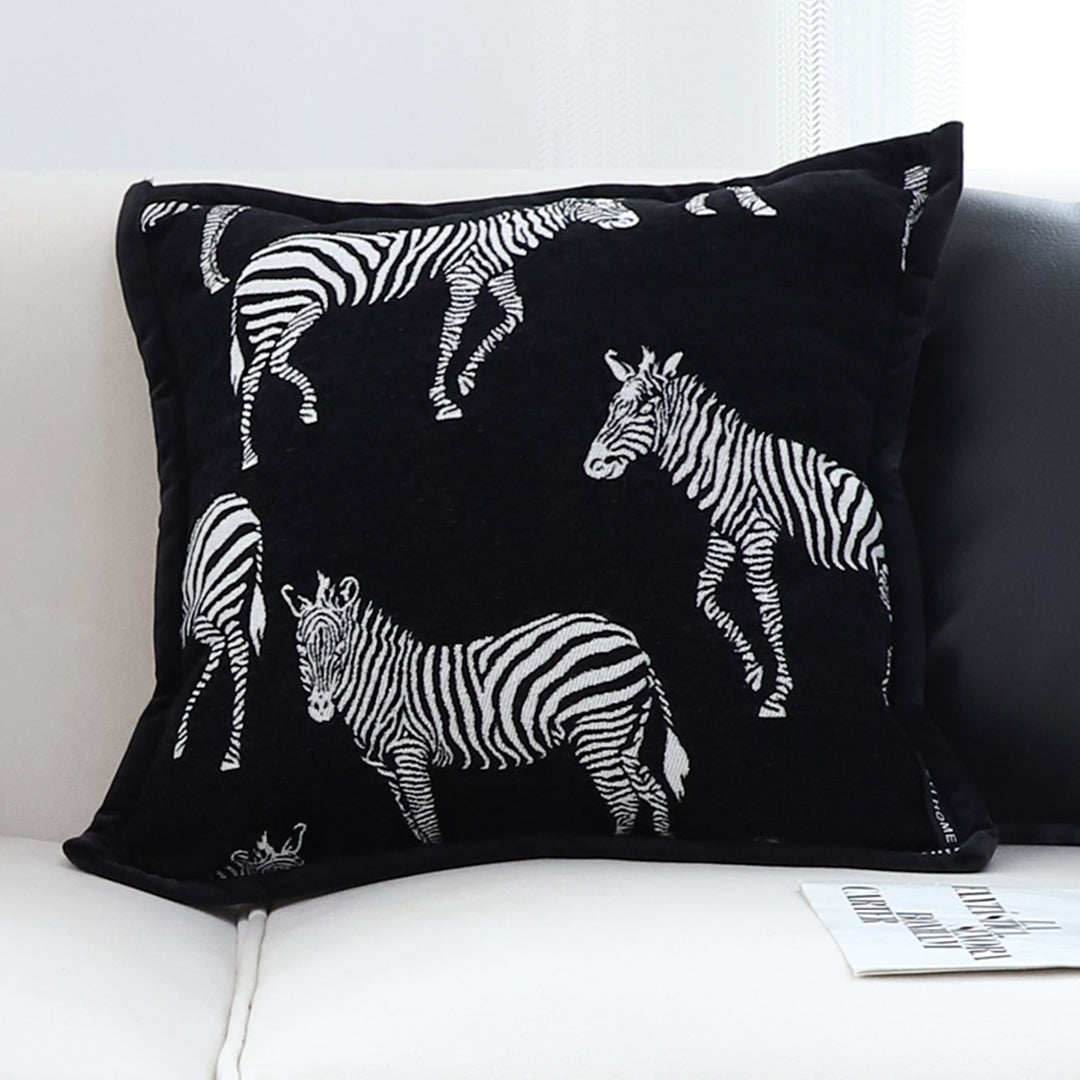 SOGA 45cm Black Light Luxury Zebra Cushion Decorative Square Pillow Living Room Home Decor LUZ-FrenchCushion290