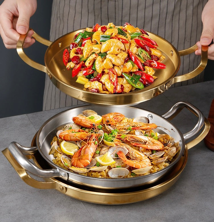 SOGA 30cm Dry Pot, Gold Plated 202 Material Stainless Steel and Kitchen Essential • LUZ-VICSoupPot18