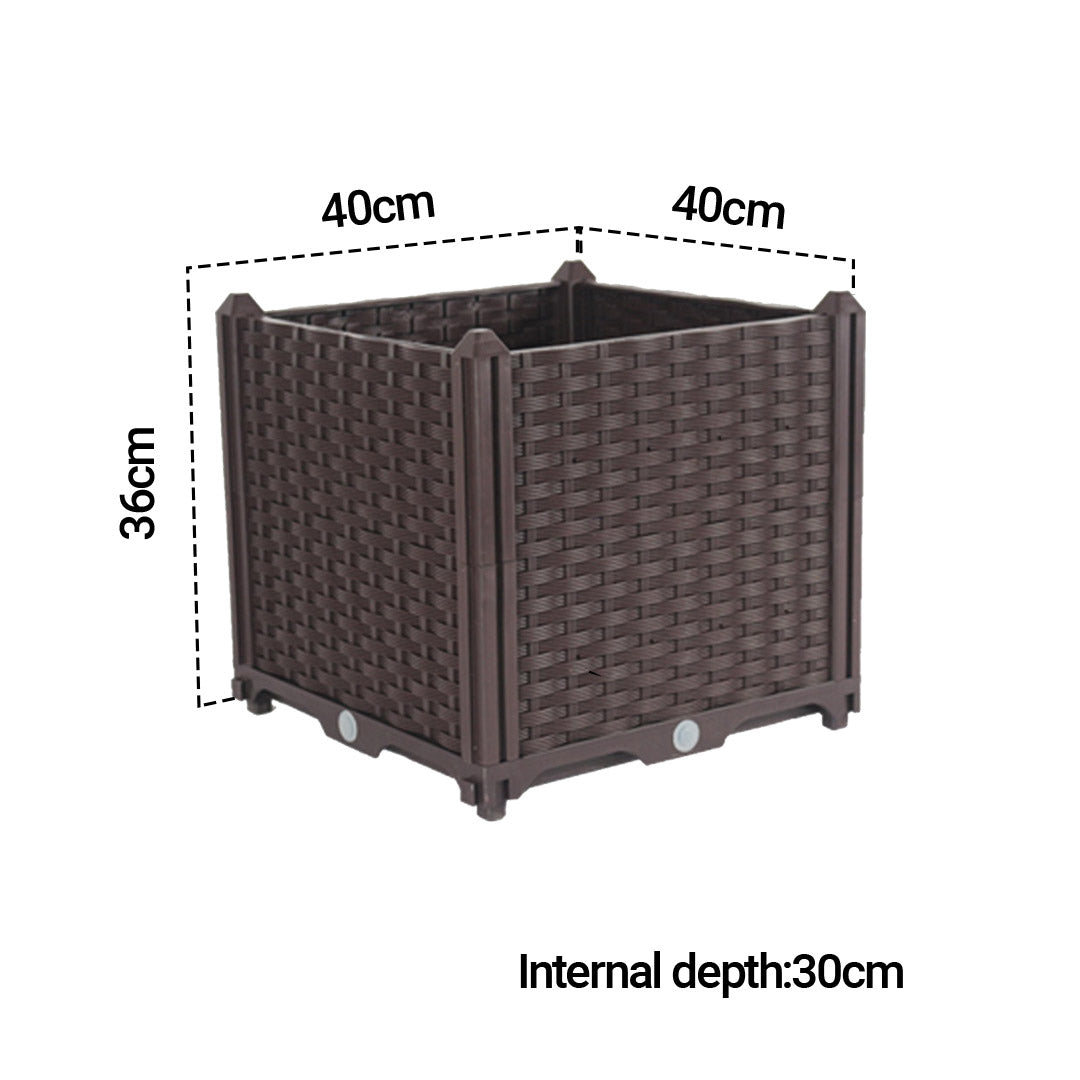 SOGA 2X 40cm Raised Planter Box Vegetable Herb Flower Outdoor Plastic Plants Garden Bed • LUZ-PlantBox1BX2