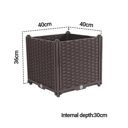 SOGA 2X 40cm Raised Planter Box Vegetable Herb Flower Outdoor Plastic Plants Garden Bed • LUZ-PlantBox1BX2