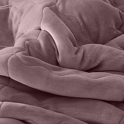 SOGA Light Purple Throw Blanket Warm Cozy Double Sided Thick Flannel Coverlet Fleece Bed Sofa Comforter • LUZ-Blanket302