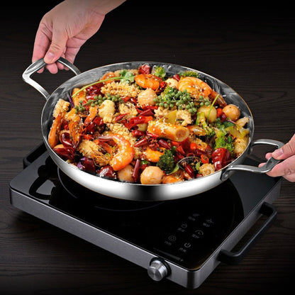 Soga 24cm Flat Base Seafood Dry Pot in Elegant Silver Finish with Durable for Kitchen Essential • LUZ-VICSoupPot25