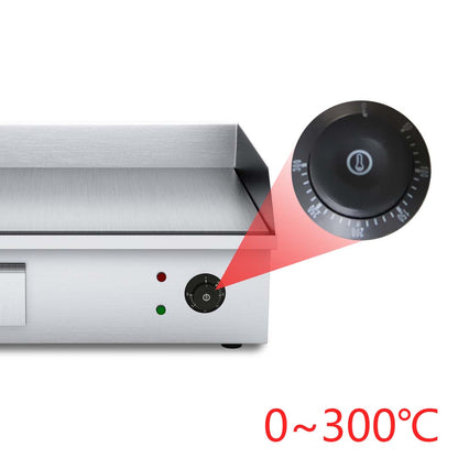 SOGA Electric Stainless Steel Flat Griddle Grill BBQ Hot Plate 2200W 56*48*23cm • LUZ-Griddle818-10