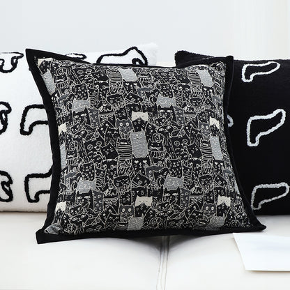SOGA 2X 45cm Throw Pillow Black Cat Paradise Wide Border Decorative Cushion for Living Room • LUZ-FrenchCushion293X2
