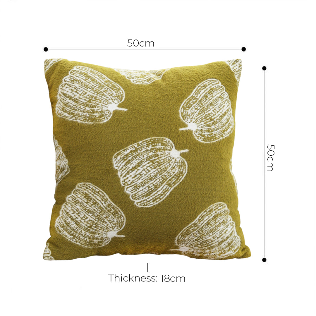 SOGA 50cm Throw Pillow Green Autumn Harvest Pumpkin Print Home Decor • LUZ-FrenchCushion330