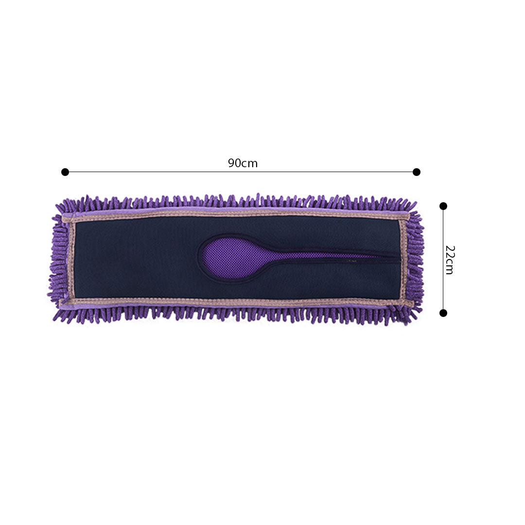 SOGA 3X 90x22 Purple Microfiber Flat Mop Floor Cleaning Pads Rotating Dust Remover • LUZ-MopHead90X3