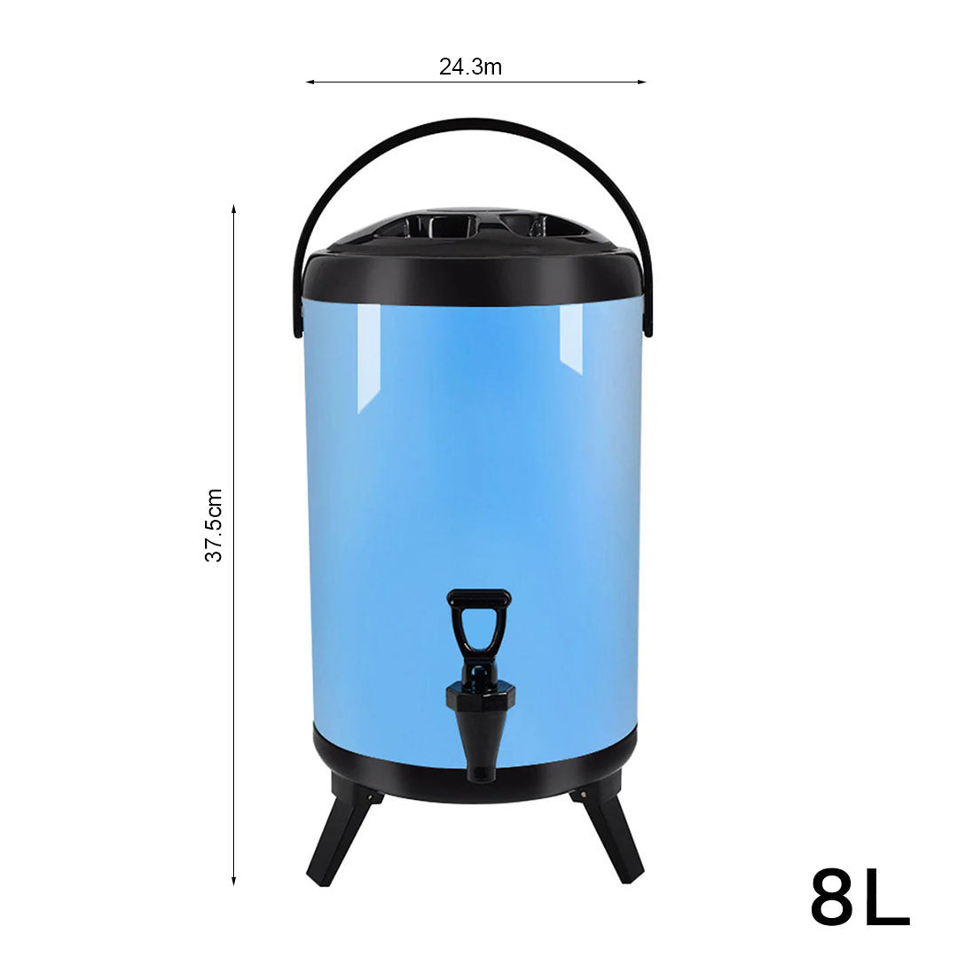 SOGA 4X 8L Stainless Steel Insulated Milk Tea Barrel Hot and Cold Beverage Dispenser Container with Faucet Blue • LUZ-VICDispenser8LBLUX4