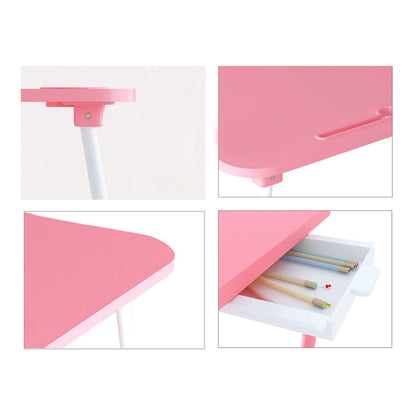 SOGA 2X Pink Portable Bed Table Adjustable Foldable Bed Sofa Study Table Laptop Mini Desk with Notebook Stand Card Slot Holder Home Decor • LUZ-BedTableG44X2