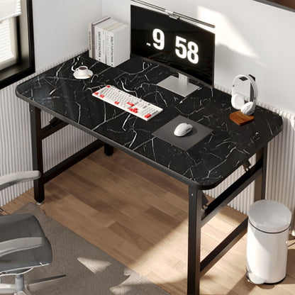 SOGA 2X 120x60x75cm Black Foldable Computer Study Table Easy Assembly Desk No Chair • LUZ-ComTableF2X2