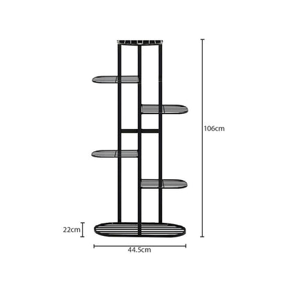 SOGA 6 Tier 7 Pots Black Metal Plant Rack Flowerpot Storage Display Stand Holder Home Garden Decor • LUZ-FPotH21