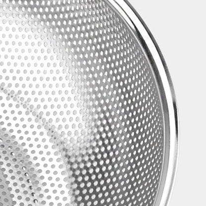 SOGA Stainless Steel Perforated Metal Colander Set Food Strainer Basket Mesh Net Bowl with 2 Handle • LUZ-ColanderBowlSet