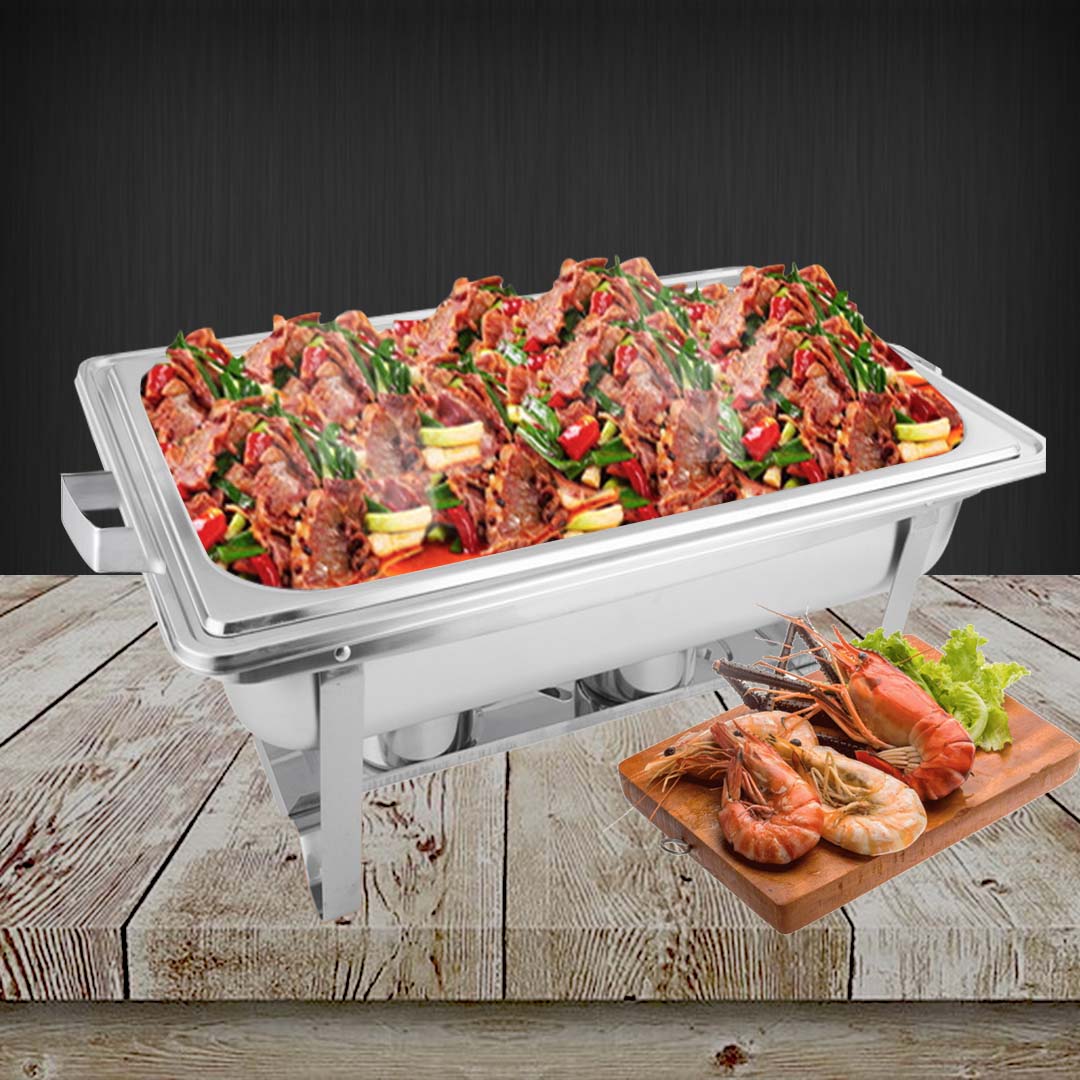 SOGA 4X Stainless Steel Chafing Food Warmer Catering Dish 9L Full Size • LUZ-ChafingDish56301X4