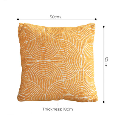 SOGA 2X 50cm Mustard Yellow Throw Pillow Geometric Indoor and Outdoor Corded for Home Decor • LUZ-FrenchCushion321X2