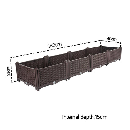 SOGA 160cm Raised Planter Box Vegetable Herb Flower Outdoor Plastic Plants Garden Bed • LUZ-PlantBox4A
