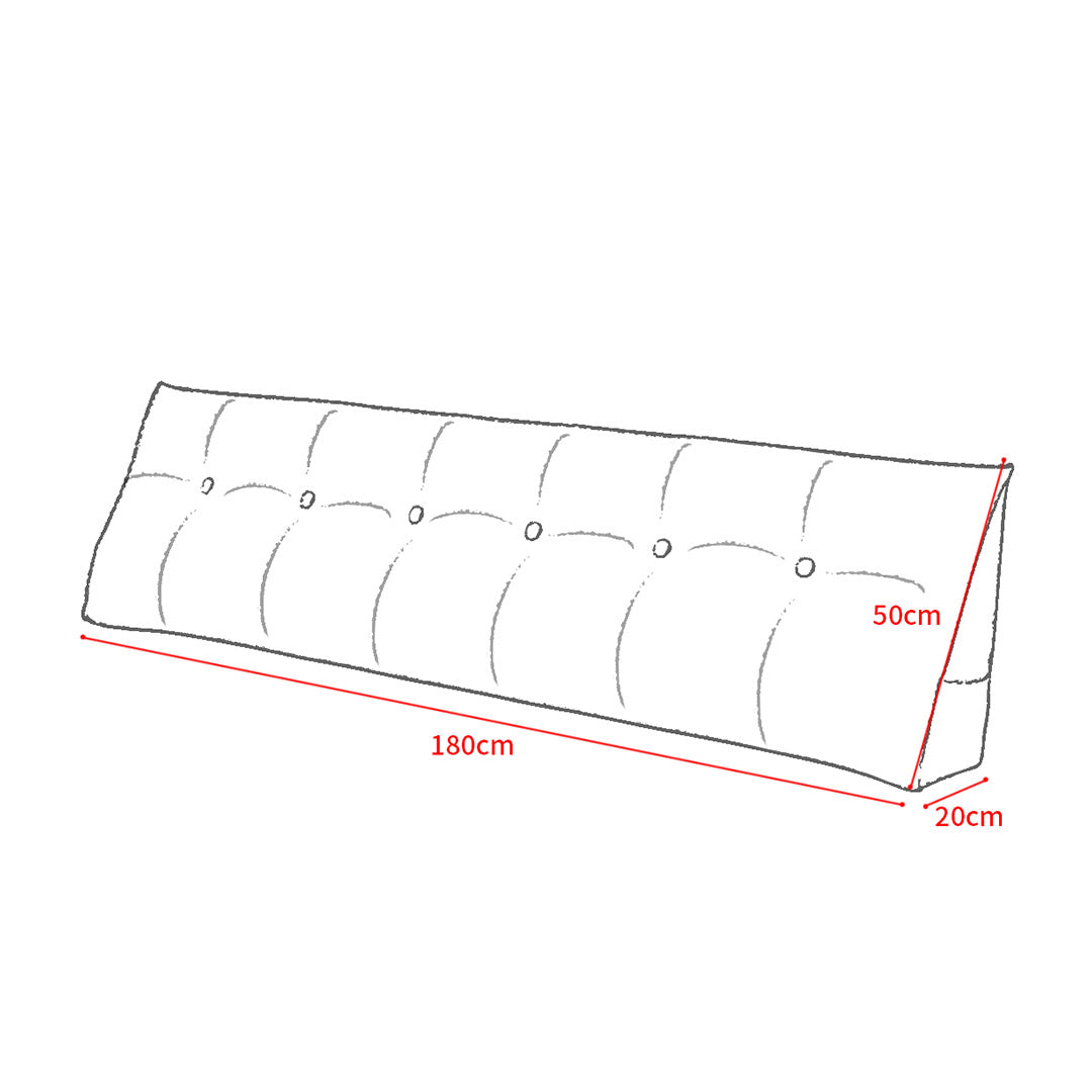 SOGA 4X 180cm Beige Triangular Wedge Bed Pillow Headboard Backrest Bedside Tatami Cushion Home Decor • LUZ-PillowFab180BeigeX4