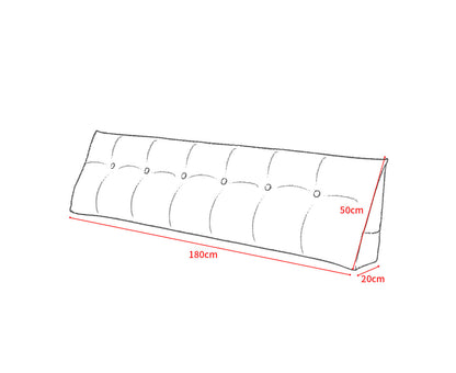SOGA 2X 180cm Silver Triangular Wedge Bed Pillow Headboard Backrest Bedside Tatami Cushion Home Decor • LUZ-PillowFab180SilverX2