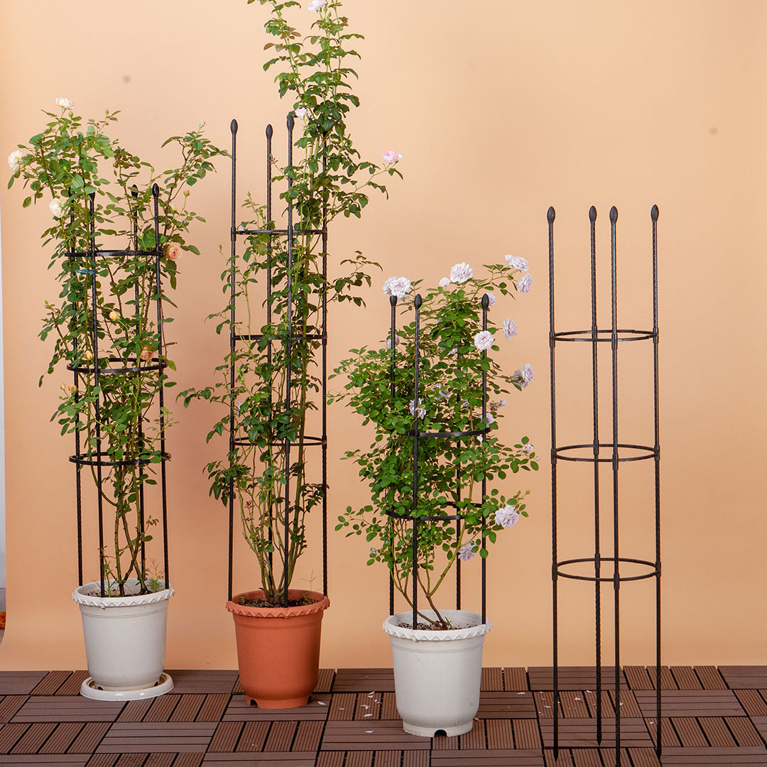 SOGA 2X 133cm 4-Bar Plant Frame Stand Trellis Vegetable Flower Herbs Outdoor Vine Support Garden Rack with Rings • LUZ-PlantTube133X2