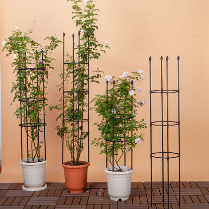 SOGA 2X 133cm 4-Bar Plant Frame Stand Trellis Vegetable Flower Herbs Outdoor Vine Support Garden Rack with Rings • LUZ-PlantTube133X2