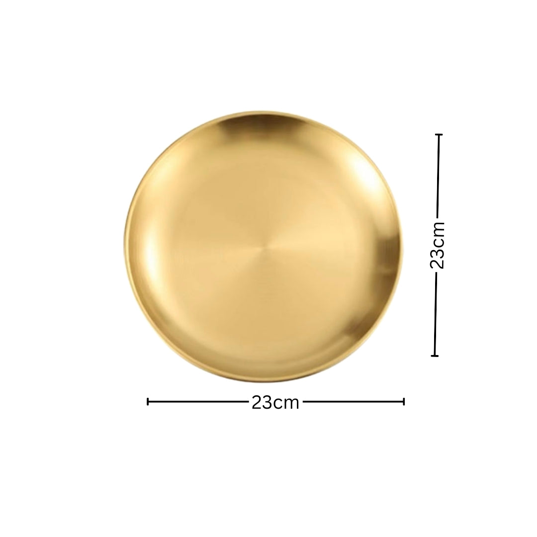 SOGA 23cm Premium Gold Grilling Plate  Durable Heat Resistant Perfect for BBQs and Outdoor Cooking Kitchen Essential • LUZ-VICPlate60