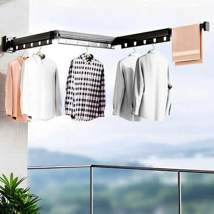 SOGA 2X 127.5cm Wall-Mounted Clothing Dry Rack Retractable Space-Saving Foldable Hanger • LUZ-BSGKZD03X2