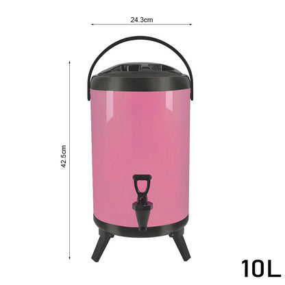 SOGA 10L Stainless Steel Insulated Milk Tea Barrel Hot and Cold Beverage Dispenser Container with Faucet Pink • LUZ-VICDispenser10LPNK